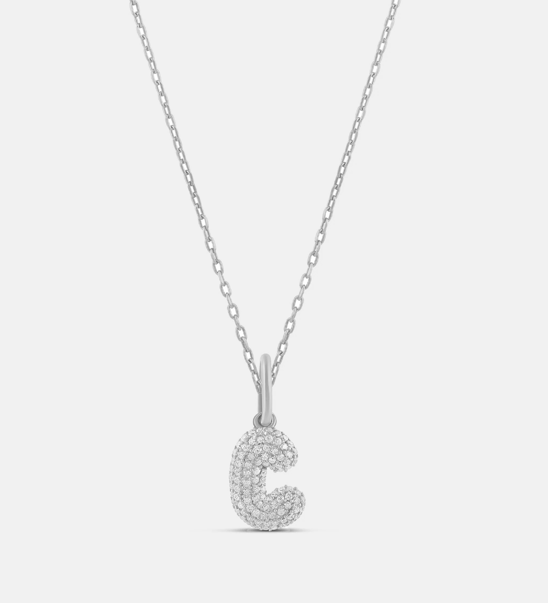 Mini Pave Bubble Initial