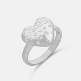 Scattered Stone Puffy Heart Ring