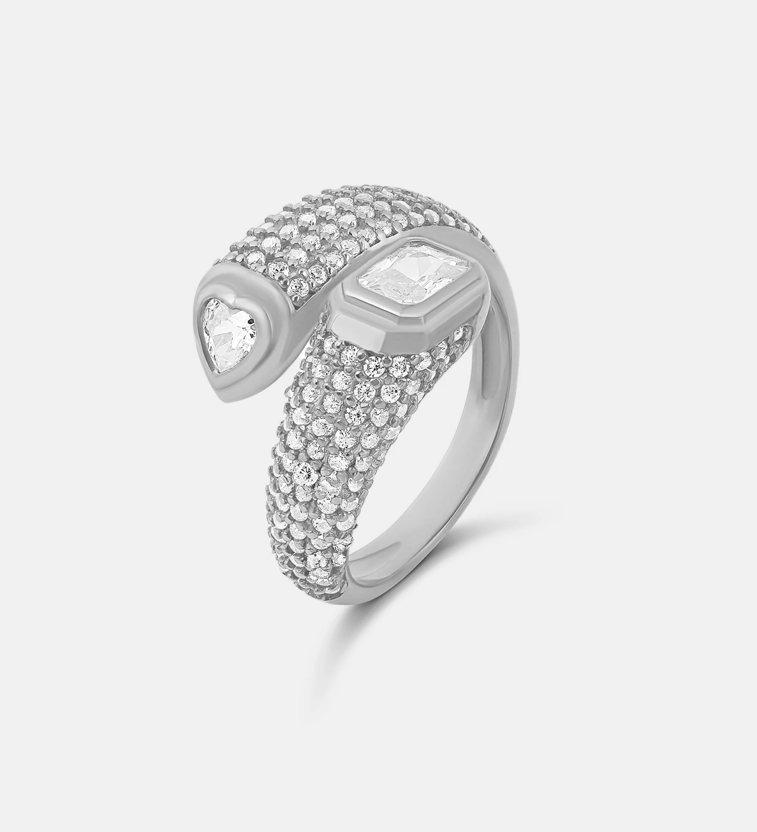 Multi Shape Pave Wrap Ring