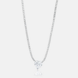 Fancy Heart Silver Heart Tennis Necklace