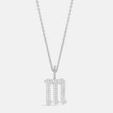 Personalized Gothic Initial Charm Necklace