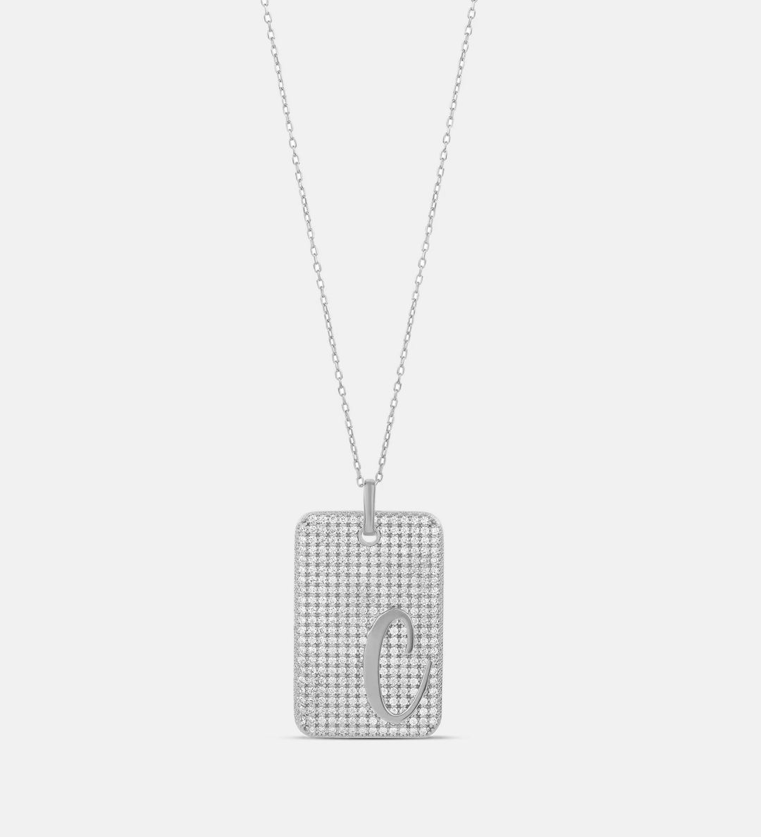 Pave Medallion Initial Necklace
