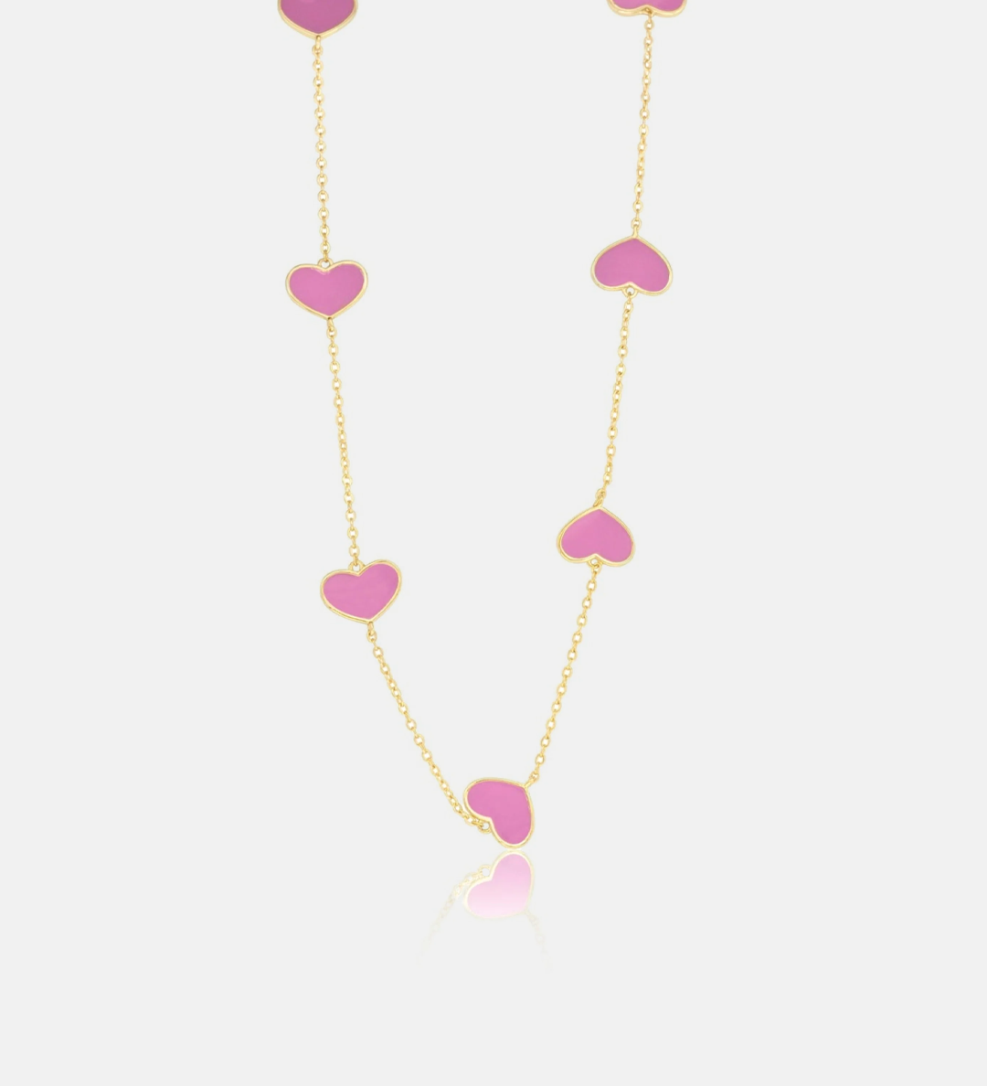 Multi Heart Enamel Necklace