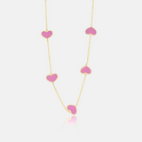 Multi Heart Enamel Necklace