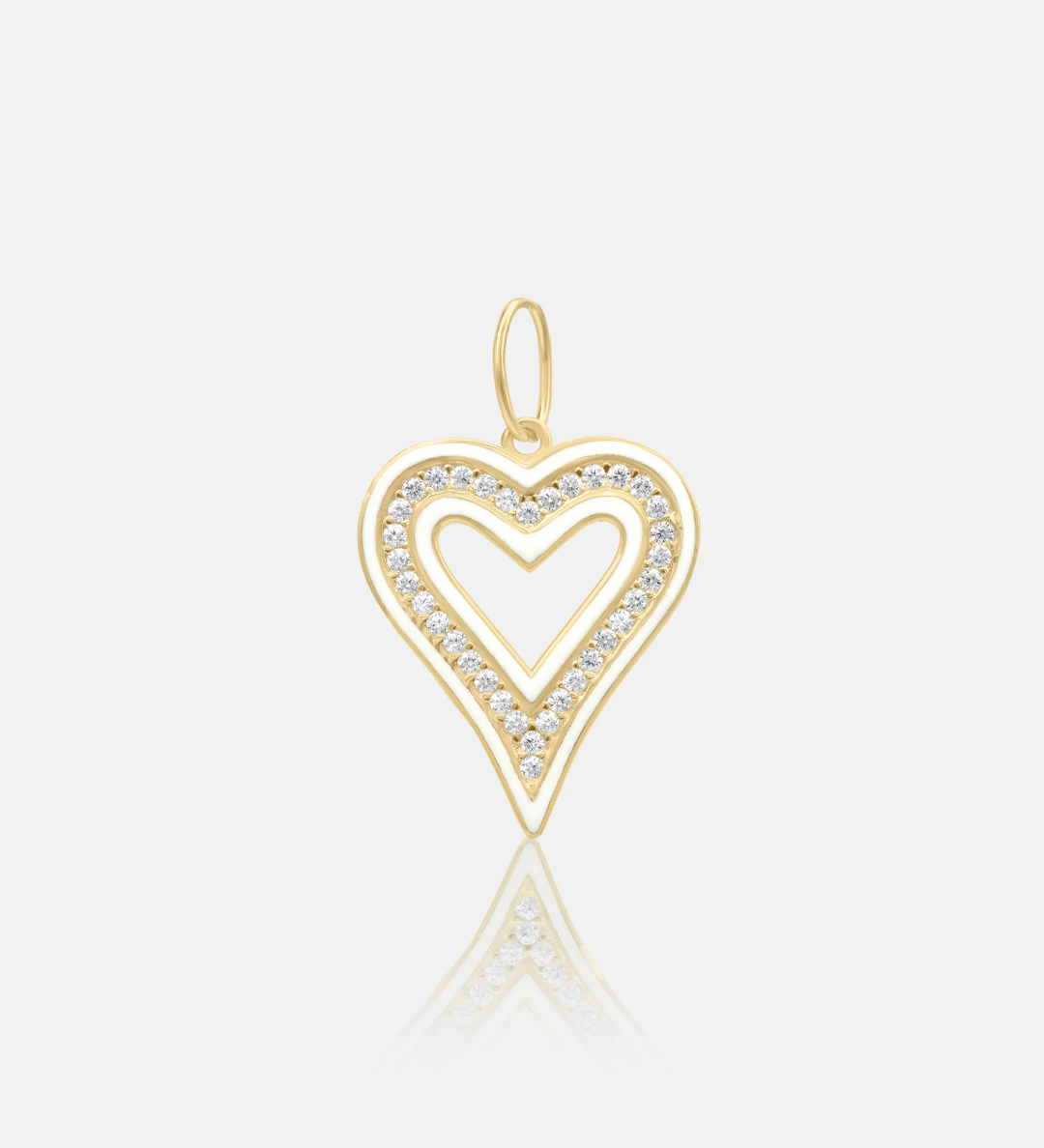 Enamel Open Heart Charm