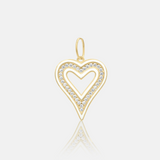 Enamel Open Heart Charm