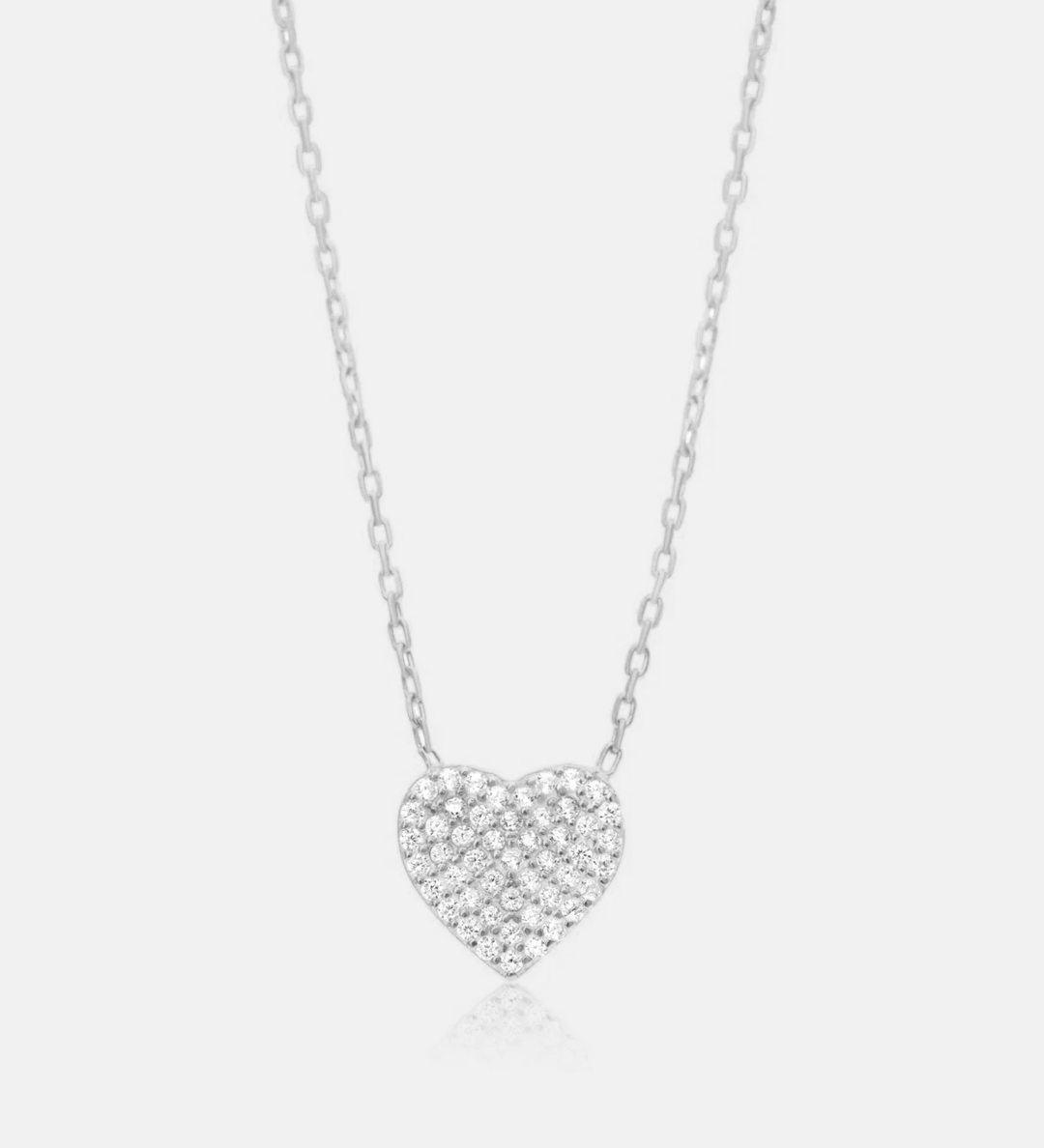 Mini Pave Heart Necklace