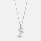 Personalized Pave Cursive Name Charm Necklace