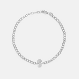 Personalized Half Pave Half Fluted Initial Bracelet