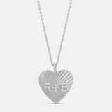 Personalized Fluted Pave Heart Initial Charm Necklace