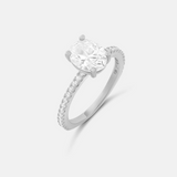 Oval Shape Stone on Pave Band