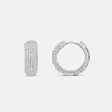 Thick Dome Pave Hoops