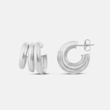 Triple Textured Hoops