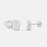 Two Stone Fancy Shape Bezel-Set Studs