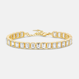 Bezel-Set Emerald Tennis Statement Bracelet
