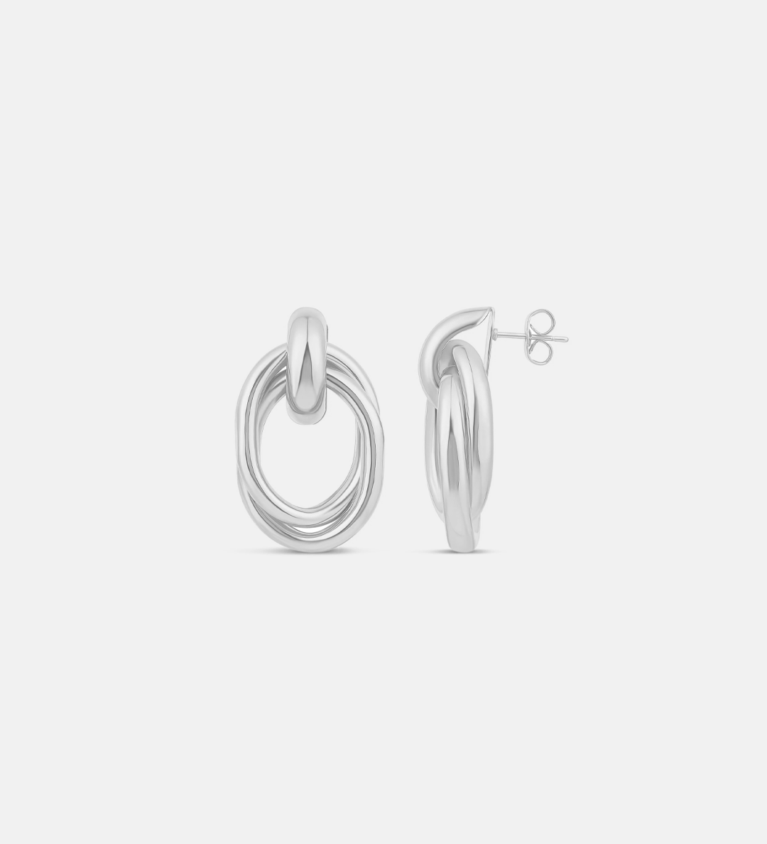 Twisted Oval Drop Earrings