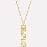 Personalized Date Charm With Fancy Heart Stones Necklace