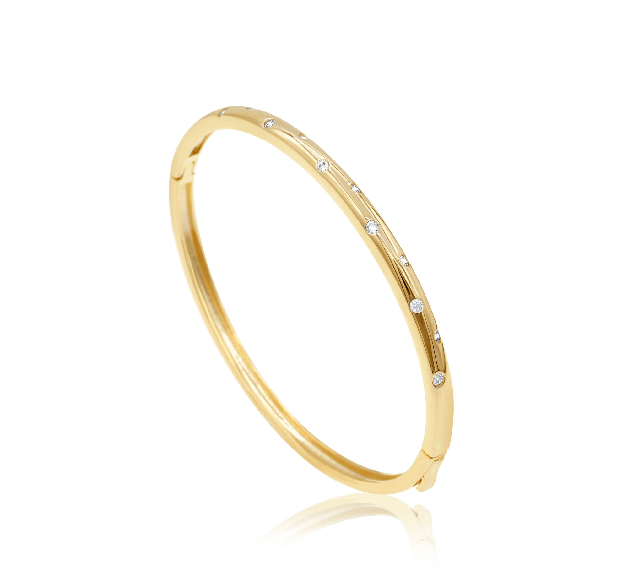 Thin Pave Outline Bangle