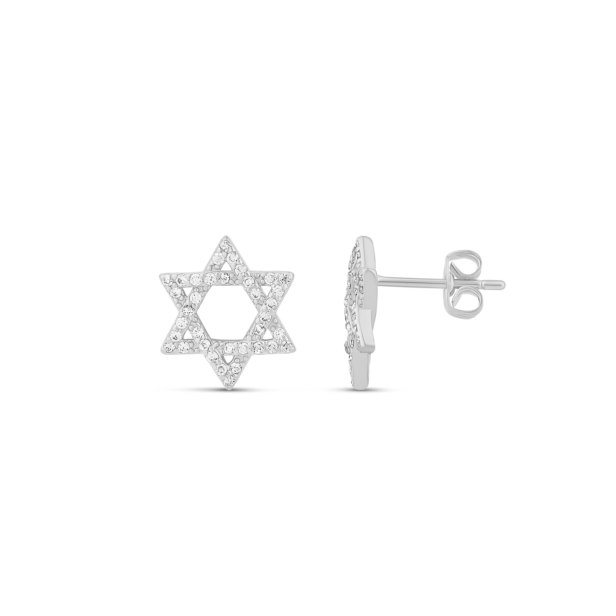 Pave Star of David Studs