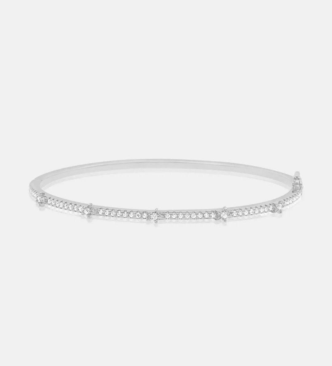 Thin Pave Bangle With Star