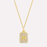 Mini Pave Initial Medallion