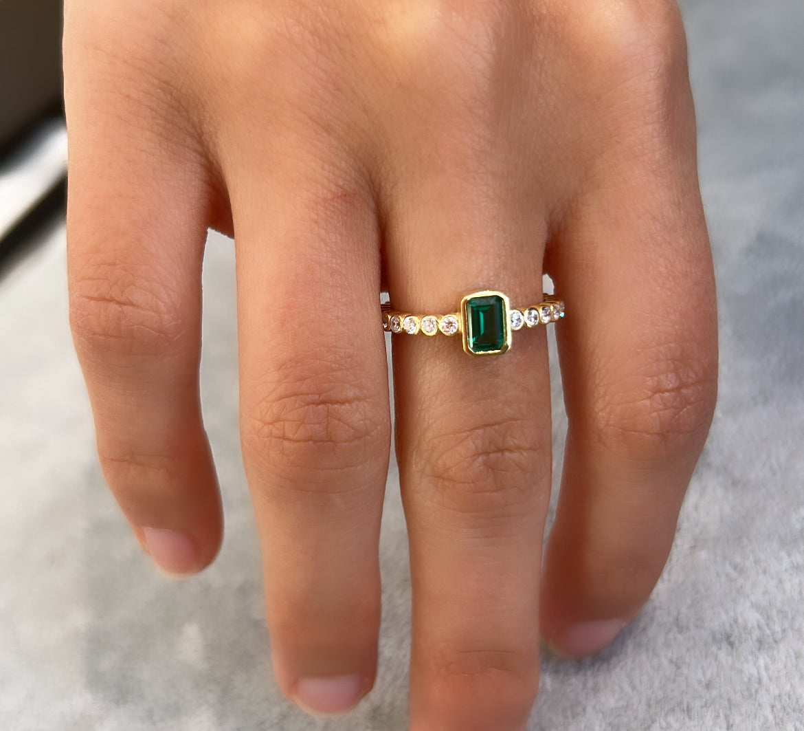 Emerald Stack Ring