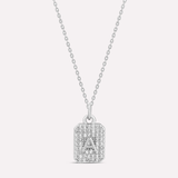 Mini Pave Initial Medallion