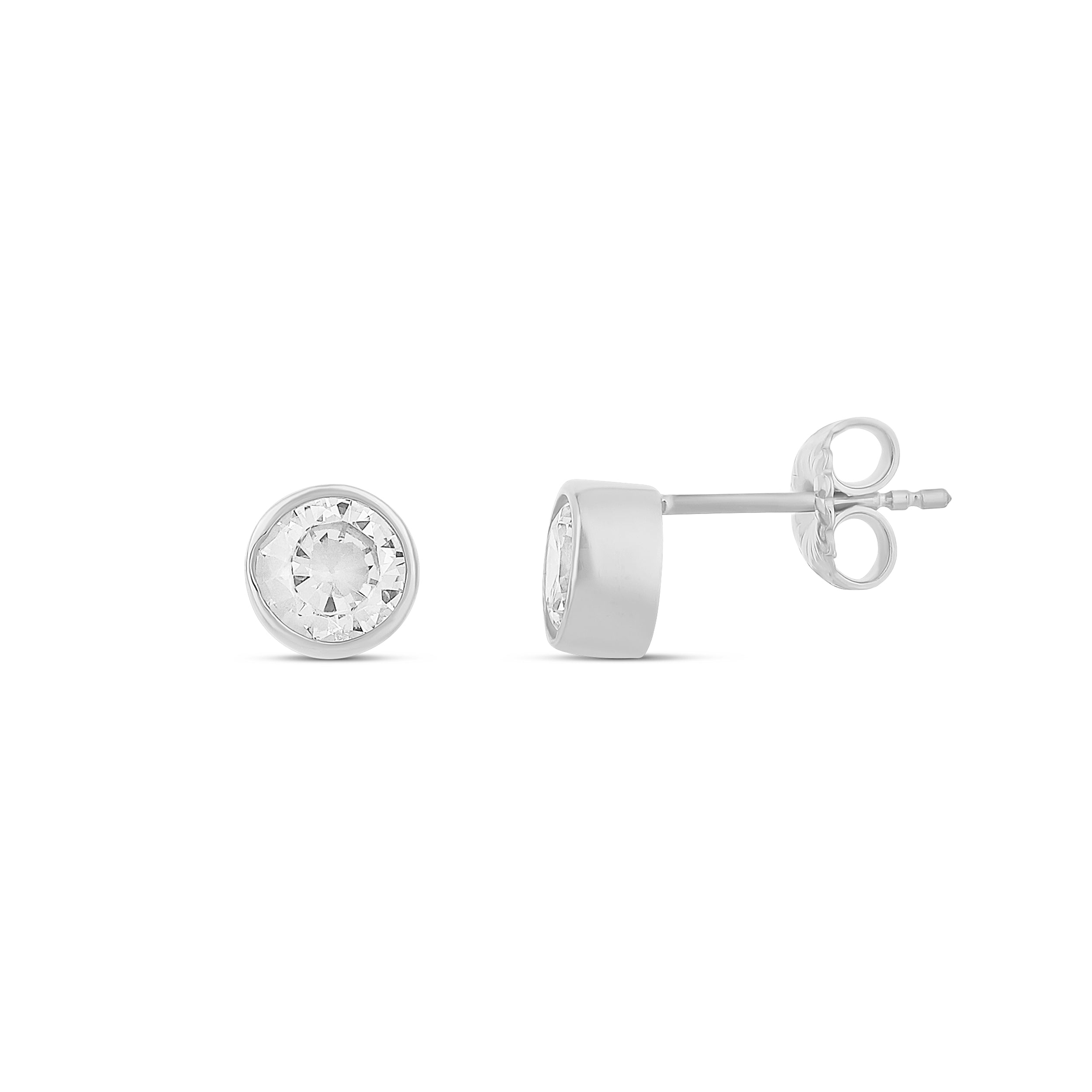 Fancy Shape Bezel Set Stud