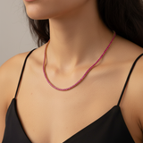 Classic Ruby 2mm Tennis Necklace