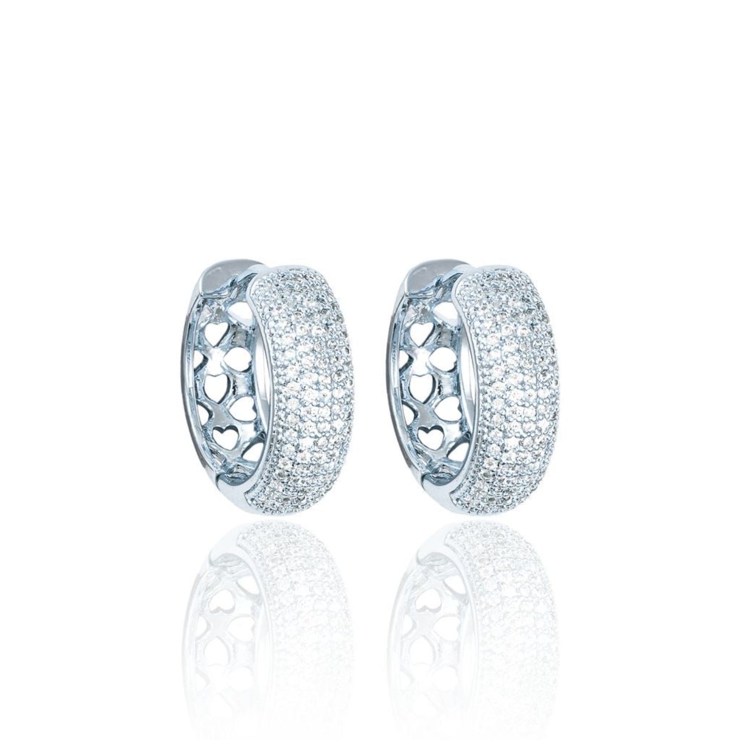 Thick Dome Pave Hoops