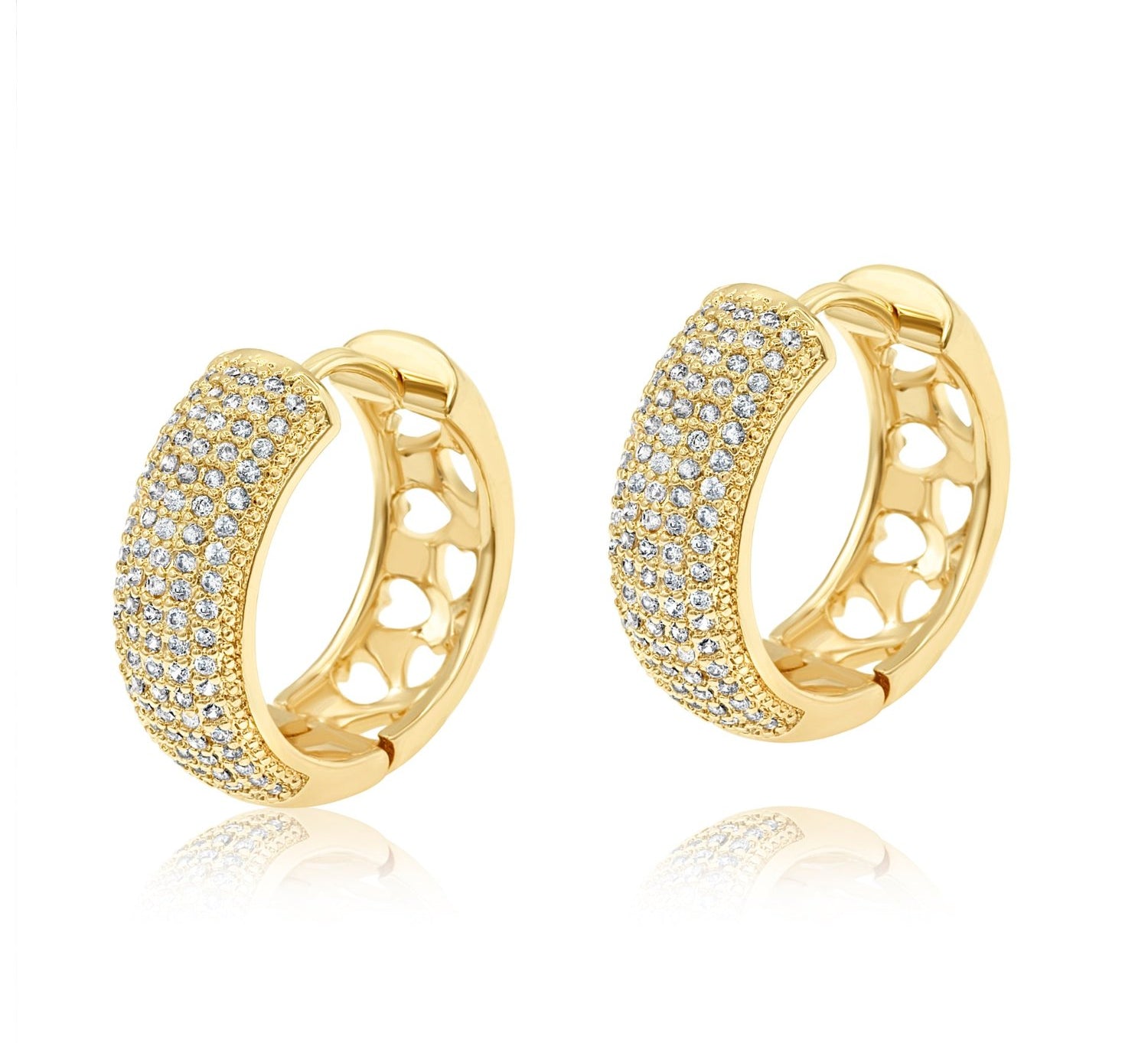 Thick Dome Pave Hoops