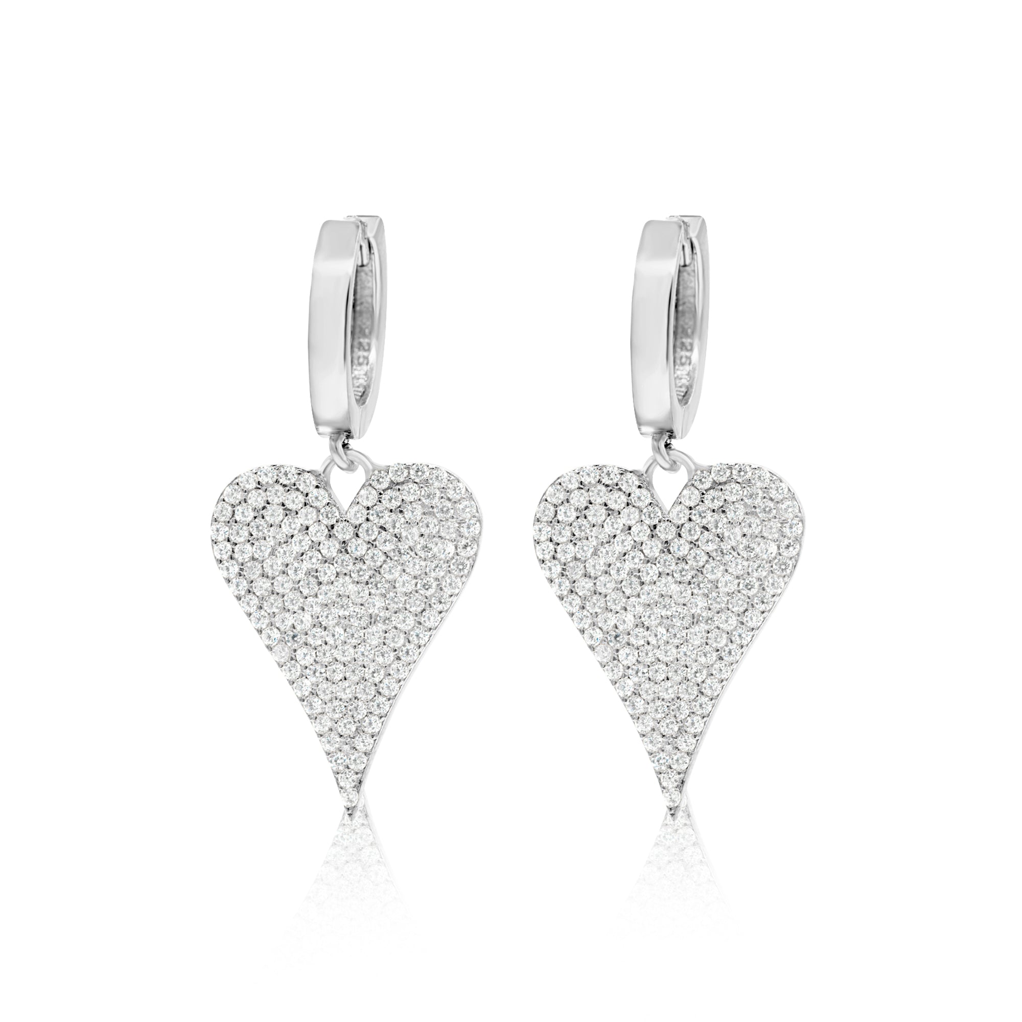 Pave Heart Earrings