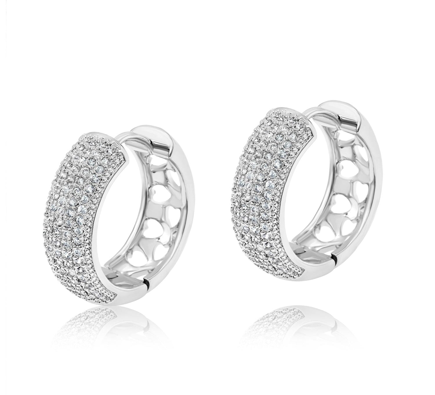 Thick Dome Pave Hoops