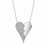 Half Pave Heart Necklace