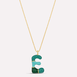 Enamel Initial Retro Necklace