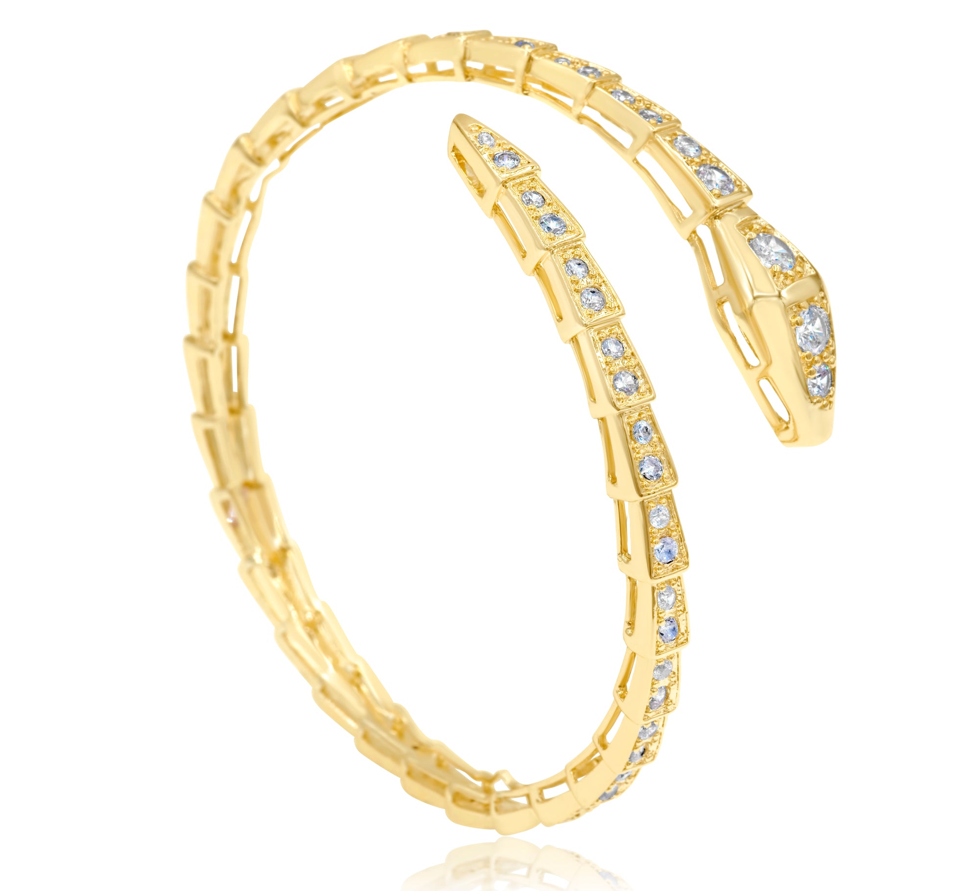 Pave Snake Flexible Bangle