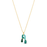 Enamel Initial Retro Necklace