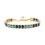 Bezel-Set Colored Emerald Tennis Bracelet