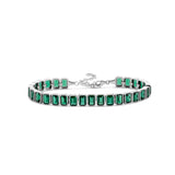 Bezel-Set Colored Emerald Tennis Bracelet