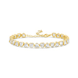 Alternating Bezel-Set Heart Tennis Bracelet