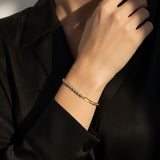 Half Link Half Round Tennis Bracelet