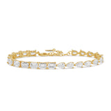 Half Emerald Half Pear Tennis Bracelet
