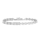 Half Emerald Half Pear Tennis Bracelet