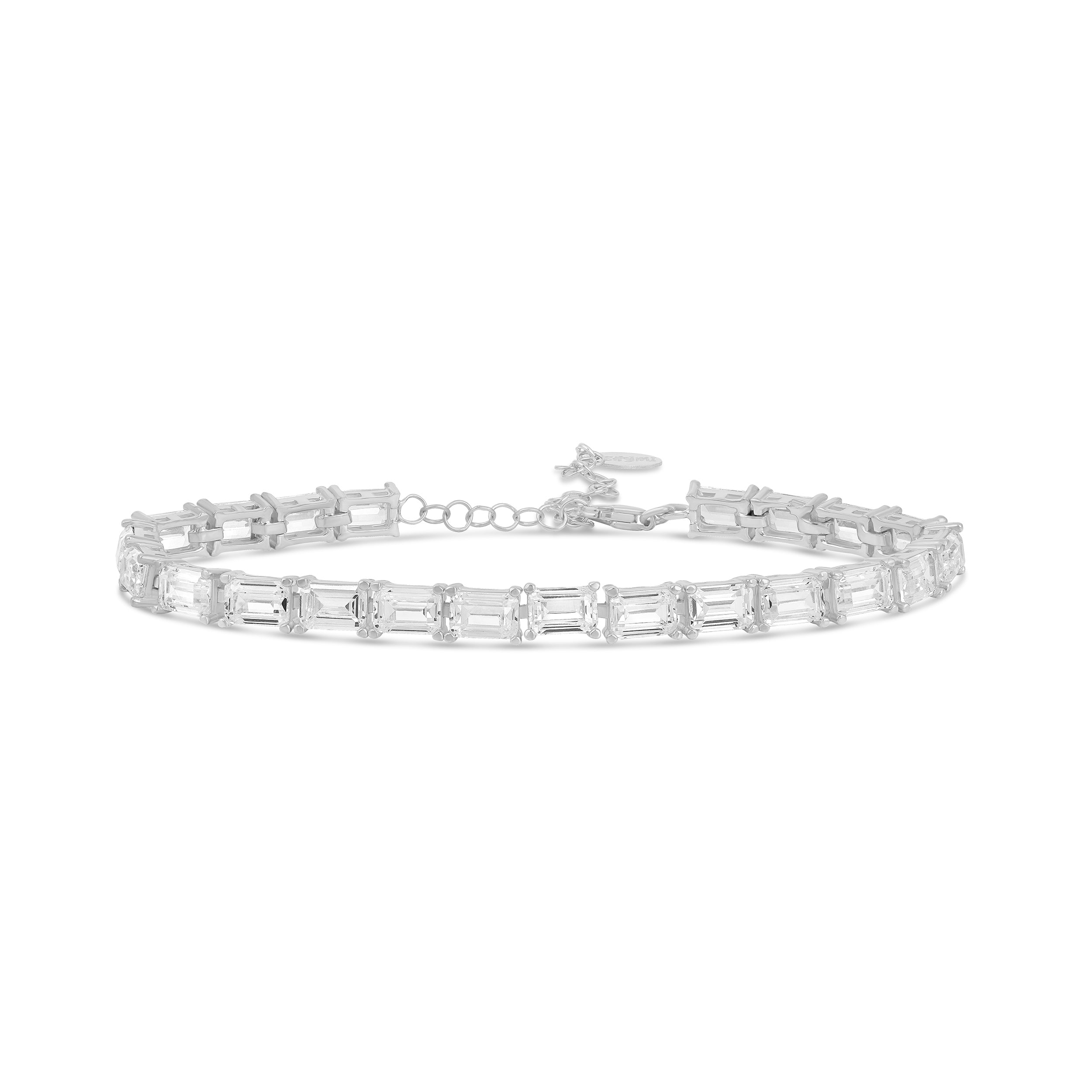 Emerald Shape Prong-Set Tennis Bracelet