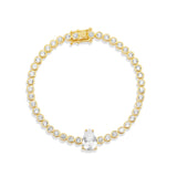 Round Tennis with Pear Stone Bracelet