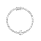 Round Tennis with Pear Stone Bracelet