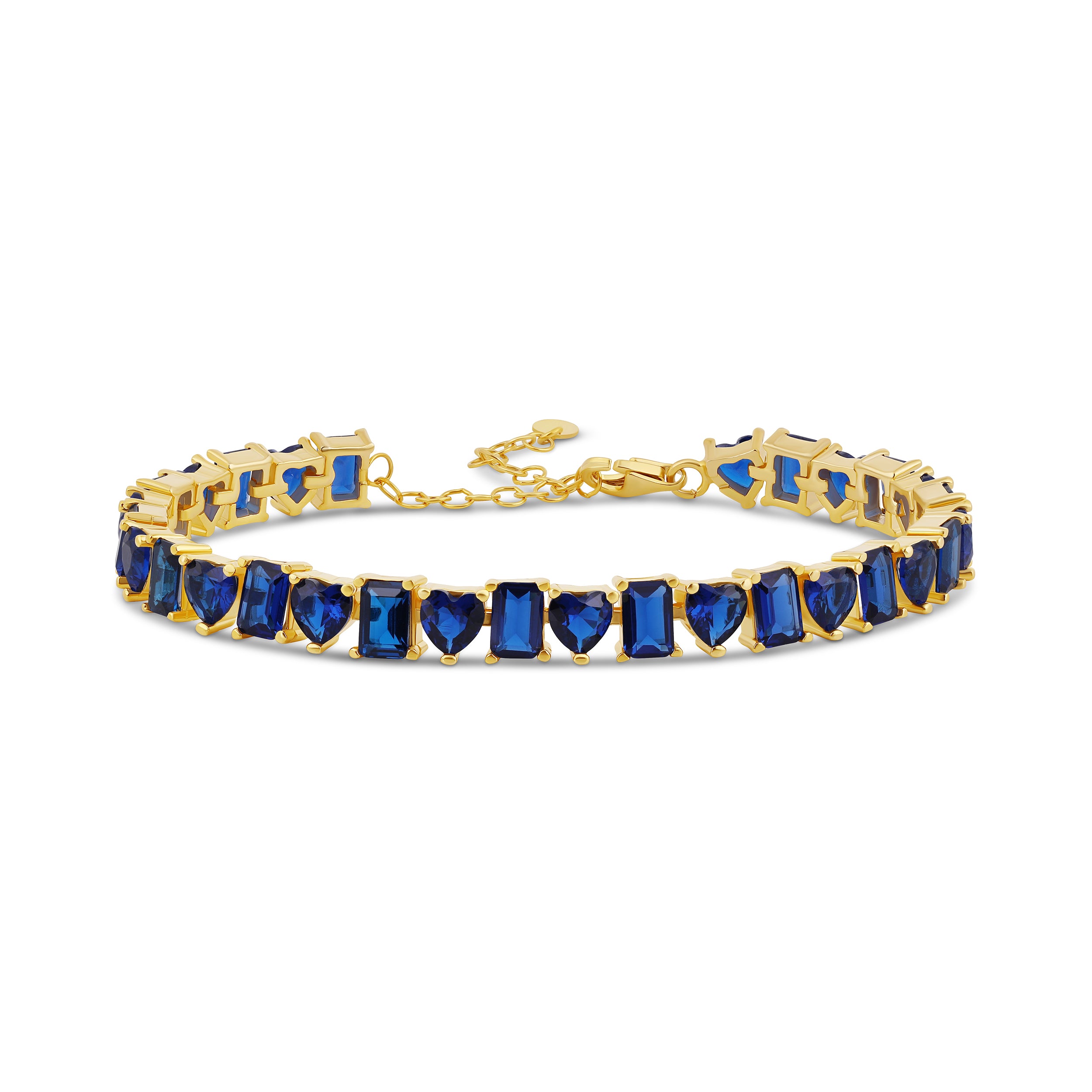 Heart and Emerald Shape Tennis Bracelet