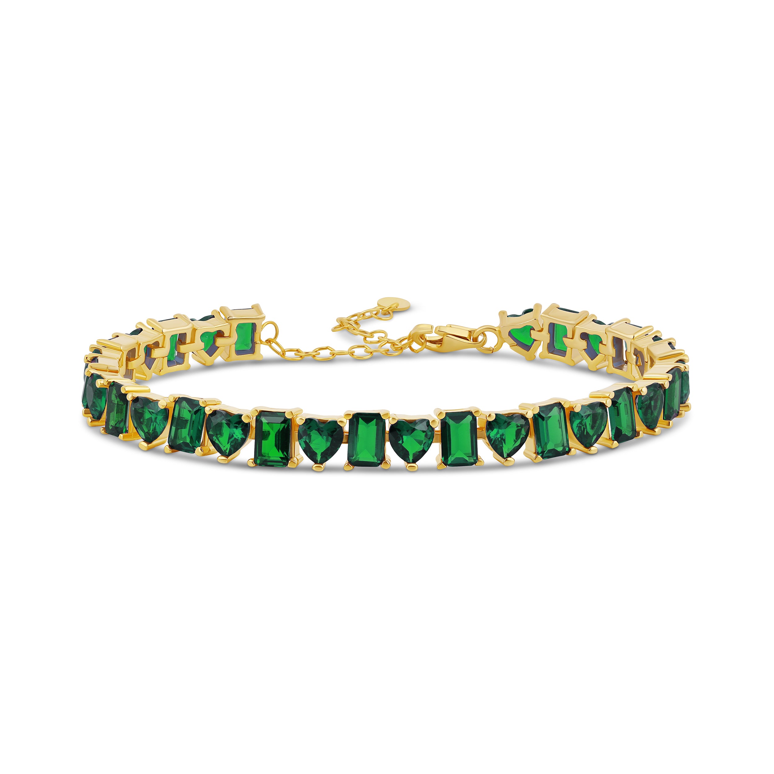 Heart and Emerald Shape Tennis Bracelet