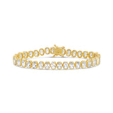 Bezel-Set Oval Tennis Statement Bracelet