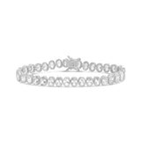 Bezel-Set Oval Tennis Statement Bracelet